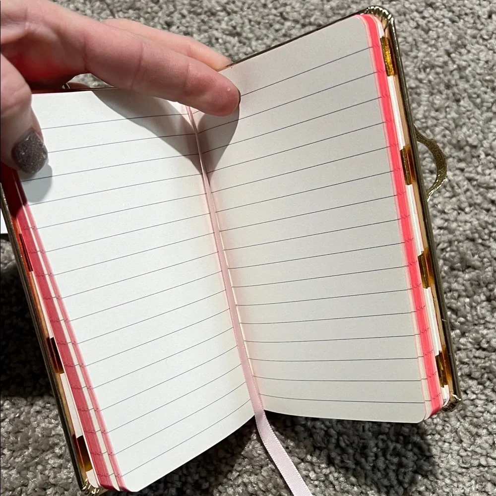 Kate Spade Metallic Gold Notebook little gold details new - Picture 3 of 3